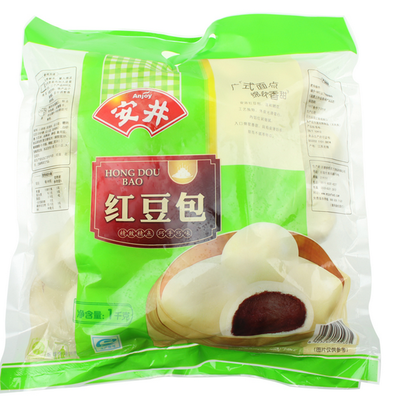 安井豆沙包 1000g 特色面點(diǎn) 早餐紅豆包饅頭 速凍食品 68包郵